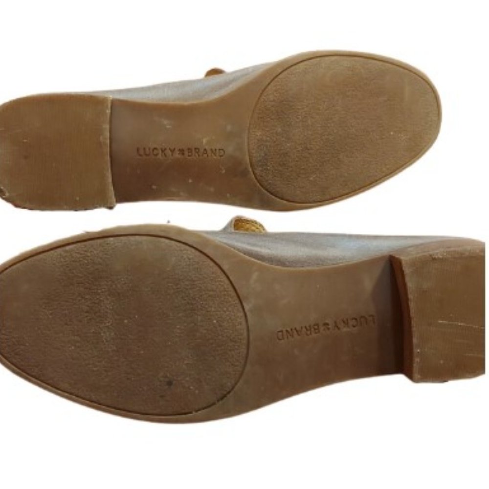 Lucky Brand Cahill Leather Open Grey Slip On Shoes - Picture 5 of 7